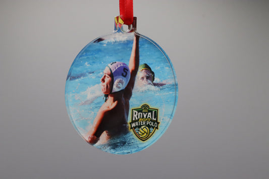3.370" x 3" Acrylic Ball and Stem Ornament